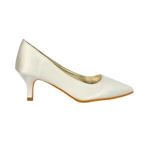 XY London Womens/Ladies Gwyneth Pointed Mid Stiletto Kitten Court Shoes / Ivory